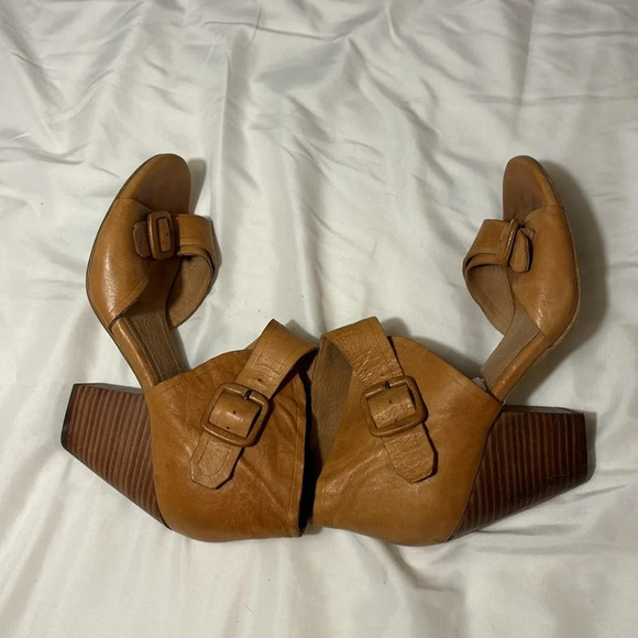 Seychelles Cleopatra Leather Heel Open Toe size 8.5 - Picture 6 of 11